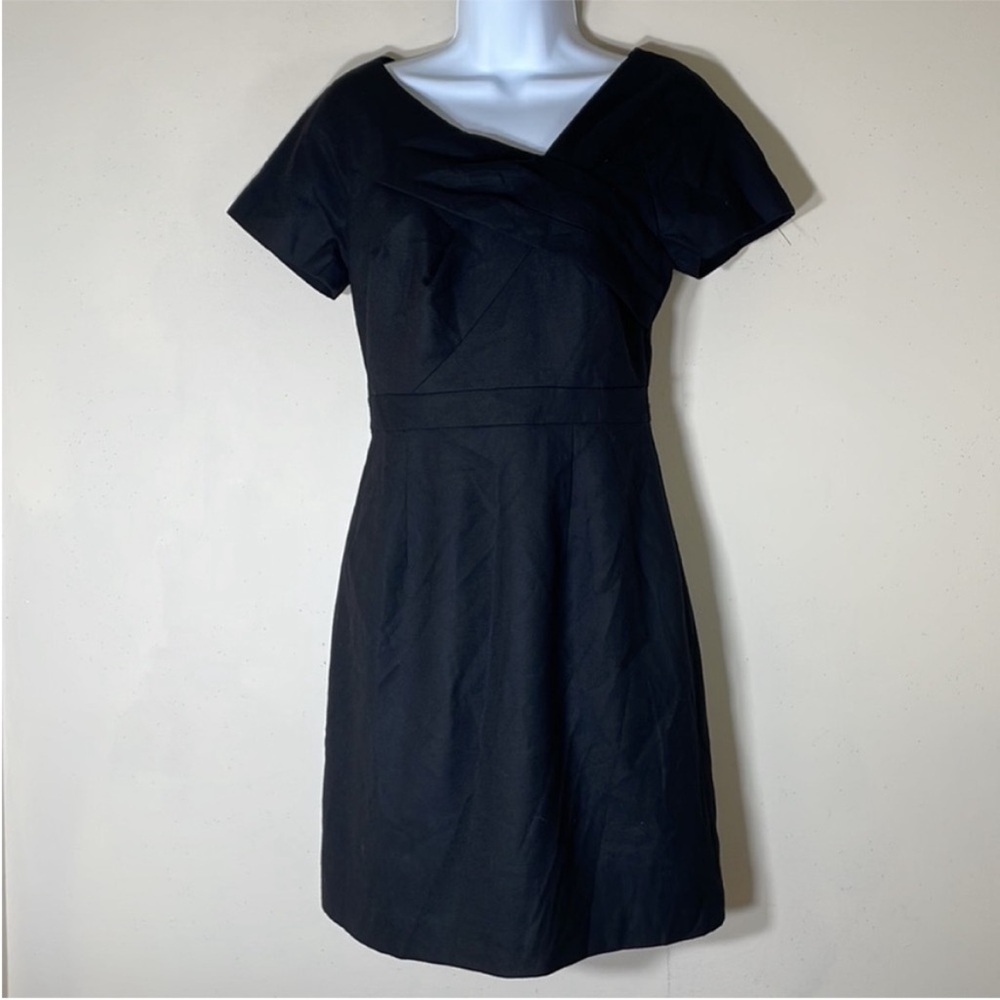 J. Crew Black Wool Blend Ruched Front Sheath Dress. 0. NWT.